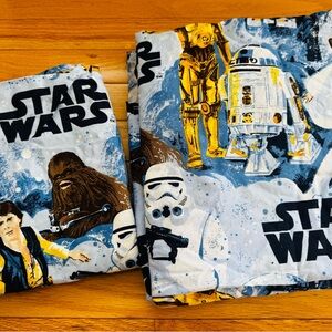 1 Pottery Barn Kids Star Wars QUEEN Flat Sheet & 1 Pillowcase